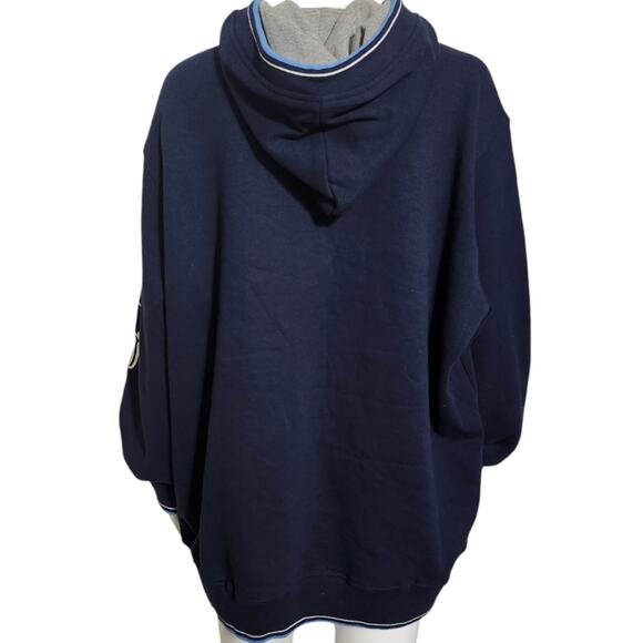 Ben Sherman Mens Fleece Spellout Logo‎ Hoodie Sweatshirt Navy Blue XL - Picture 8 of 9